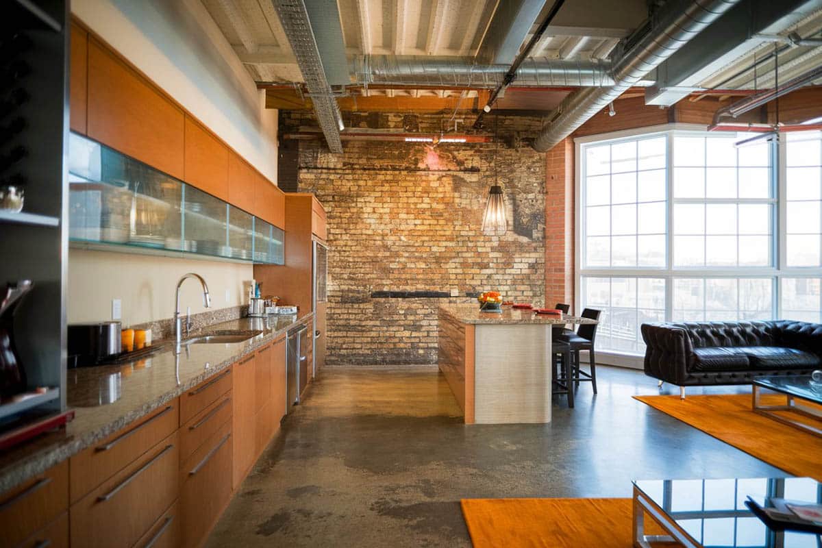 Modern kitchen with industrial loft style