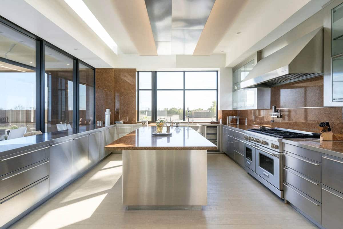 Stainless steel modern kitchen