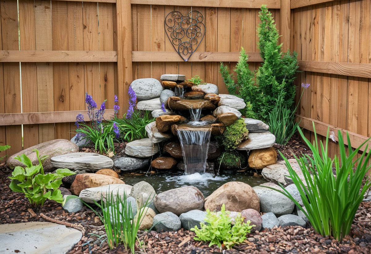 Small backyard waterfall and pond