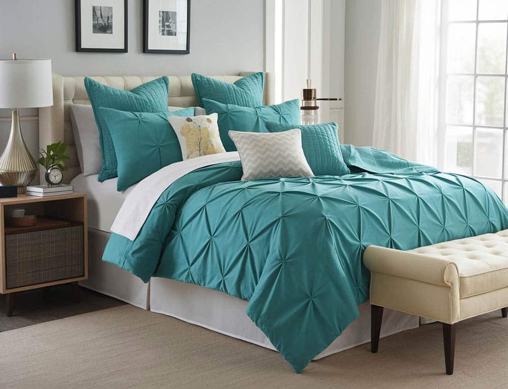Teal comforter set