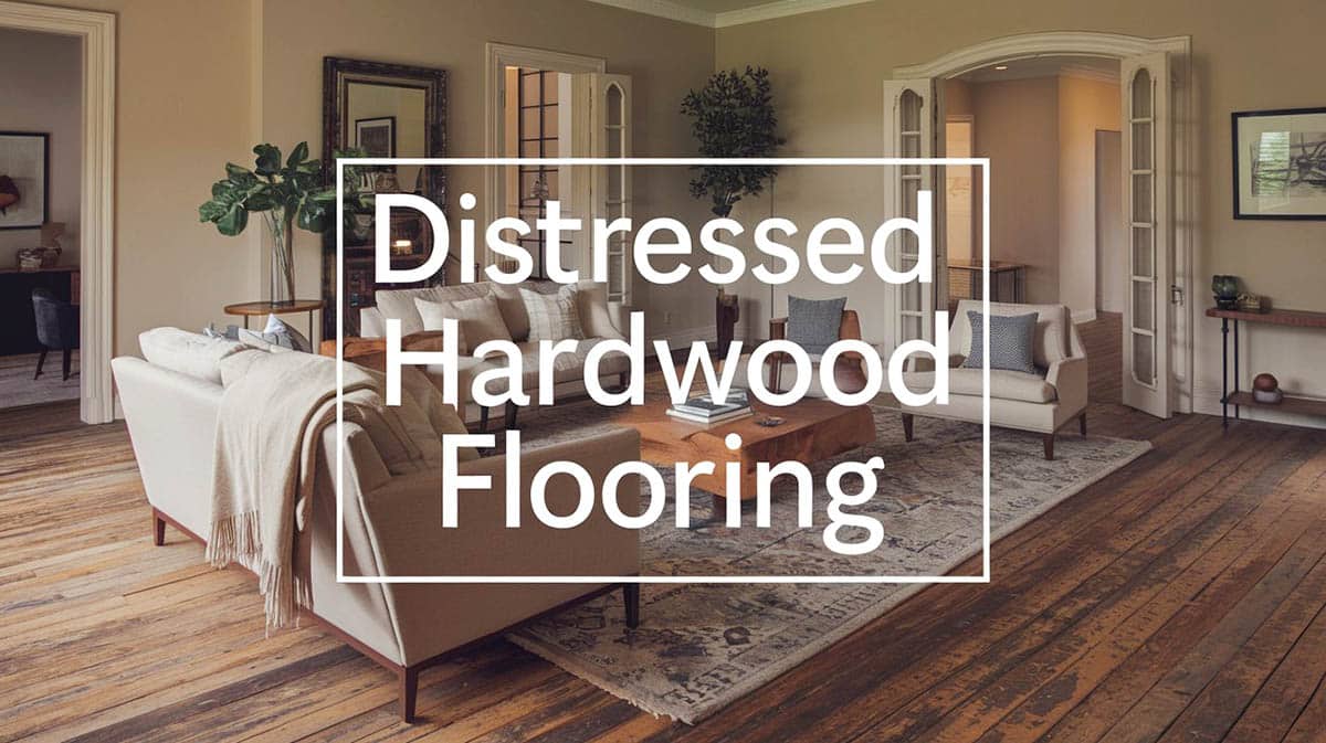 Distressed hardwood flooring