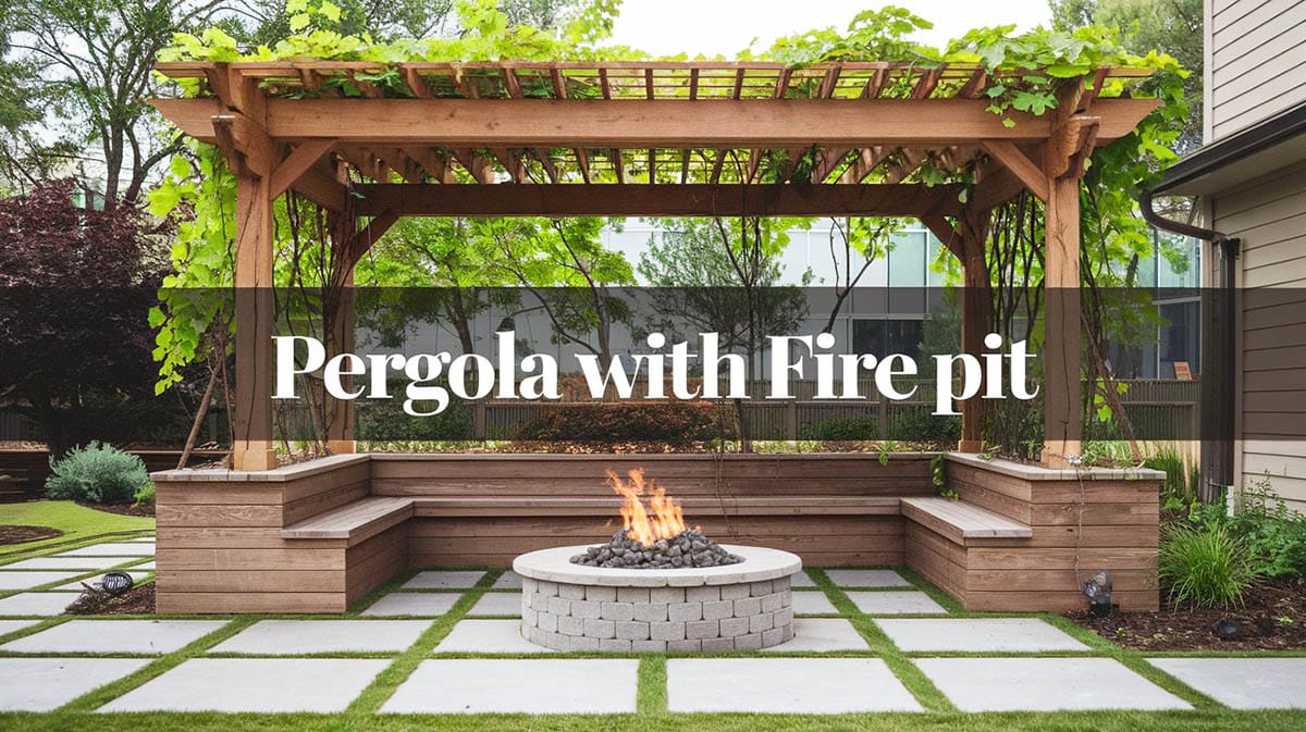 Pergola with fire pit
