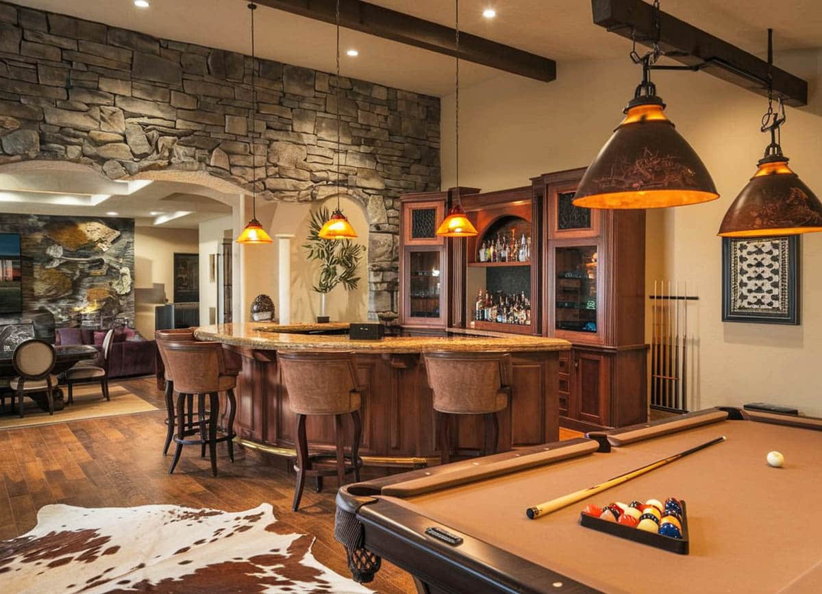 Lounge hangout with pool table