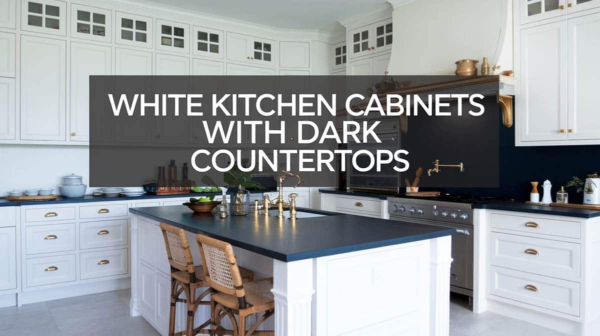 White Kitchen Cabinets with Dark Countertops