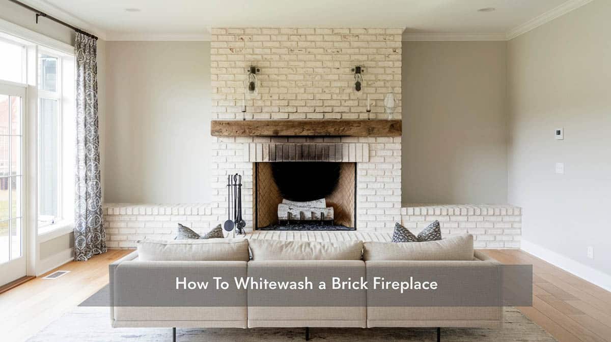 How to Whitewash a Brick Fireplace