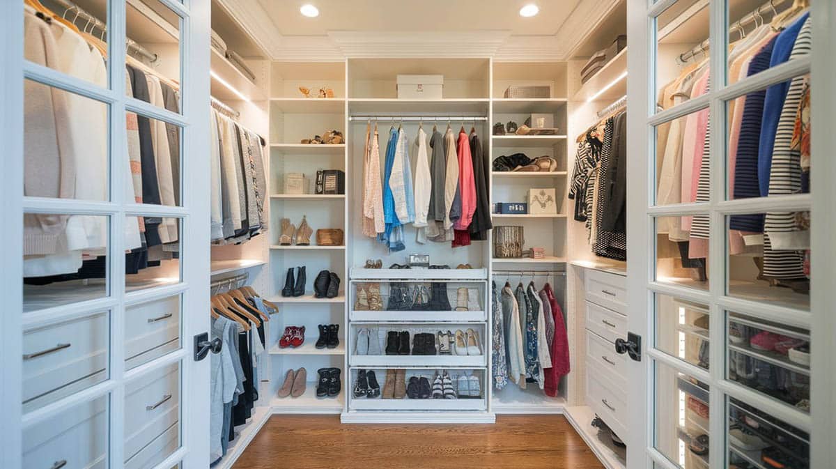 Beautiful closet with french doors