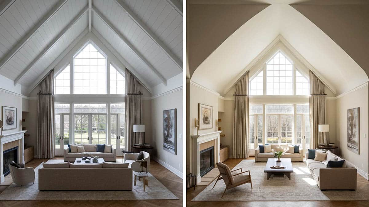 Cathedral vs vaulted ceiling