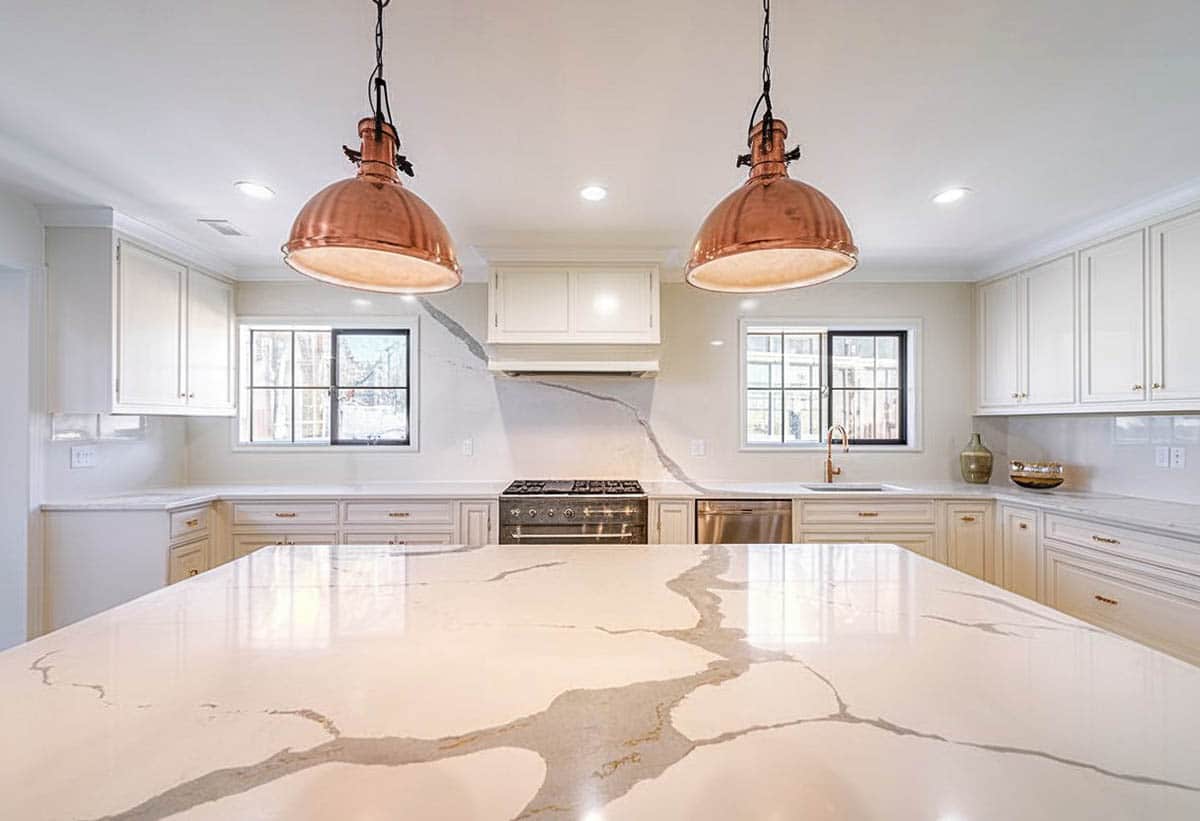 Slab of Calacatta marble countertop