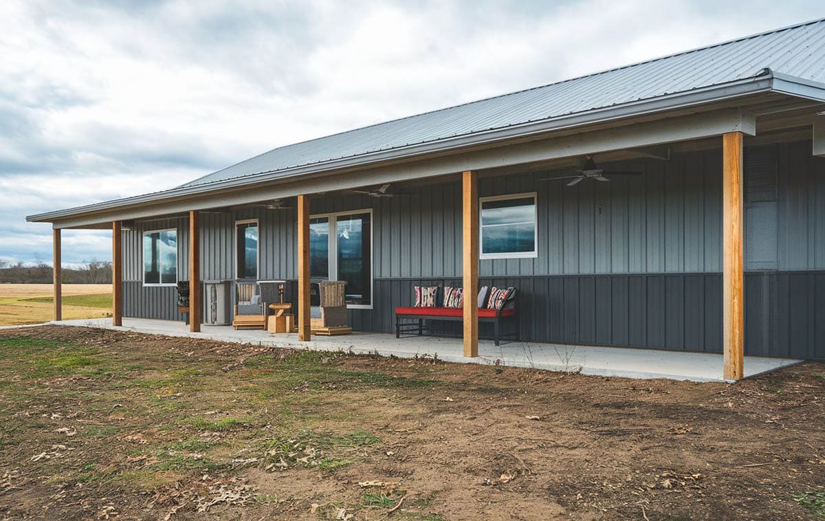 Kit home with covered porch