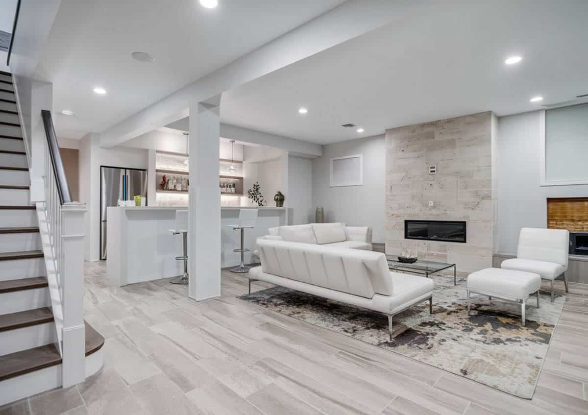 living area with stylish decor and furniture