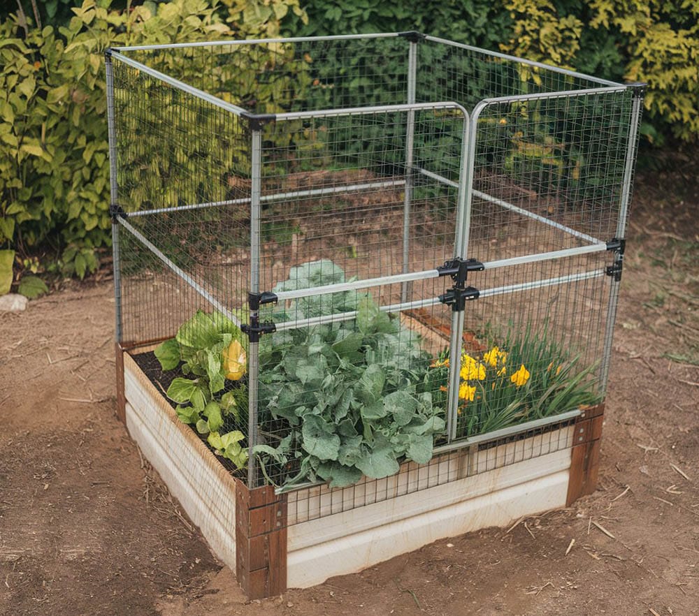 Garden animal fence for raised planter