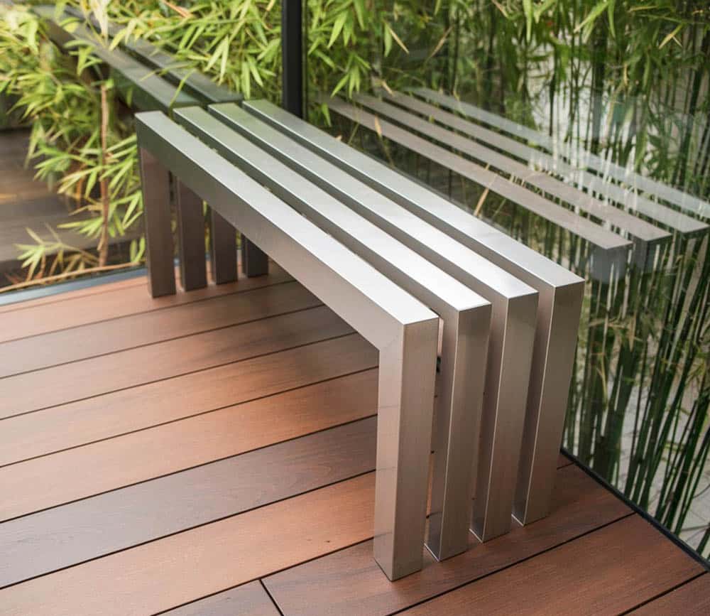 Modern bench for indoor or outdoors
