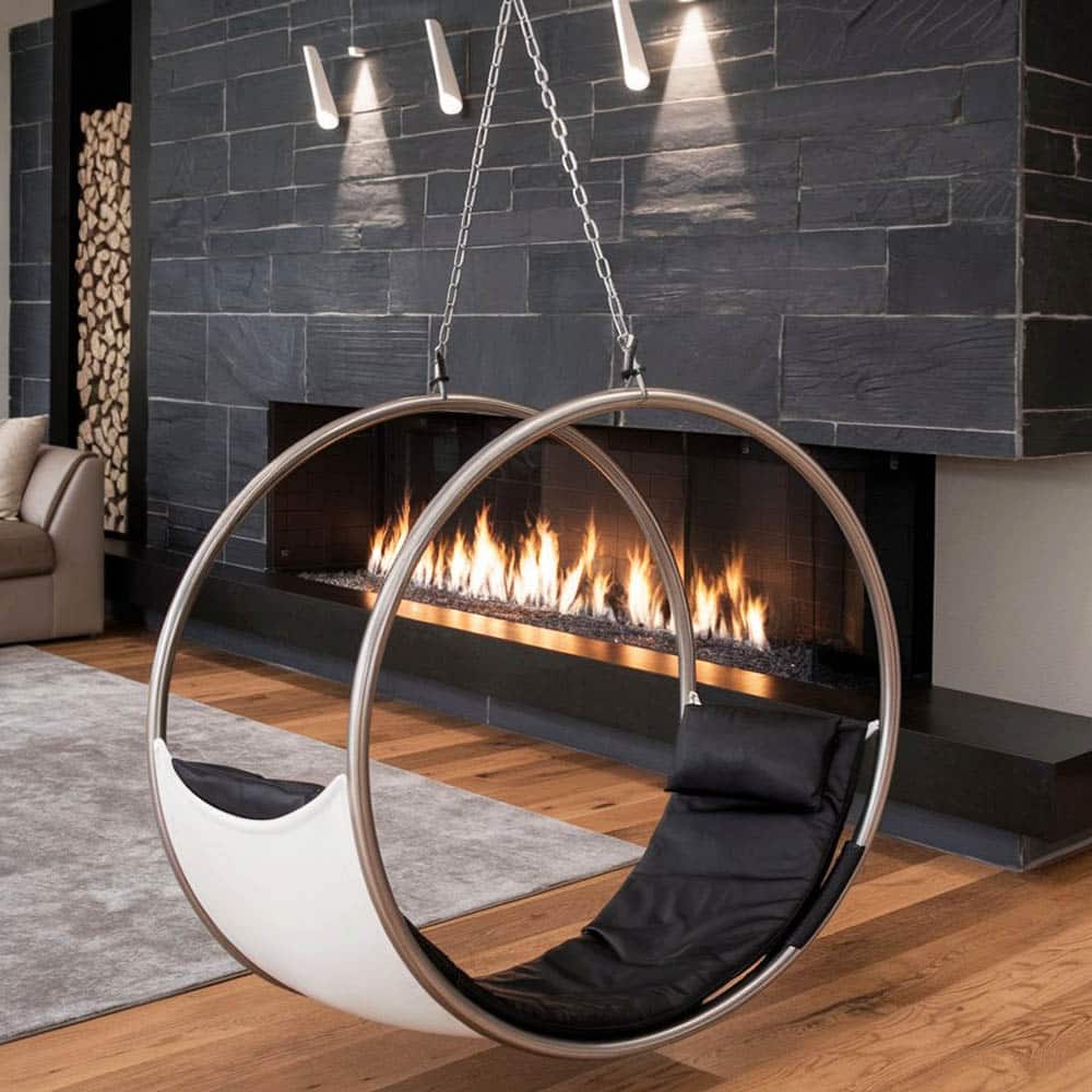 Modern metal ring hanging swing chair