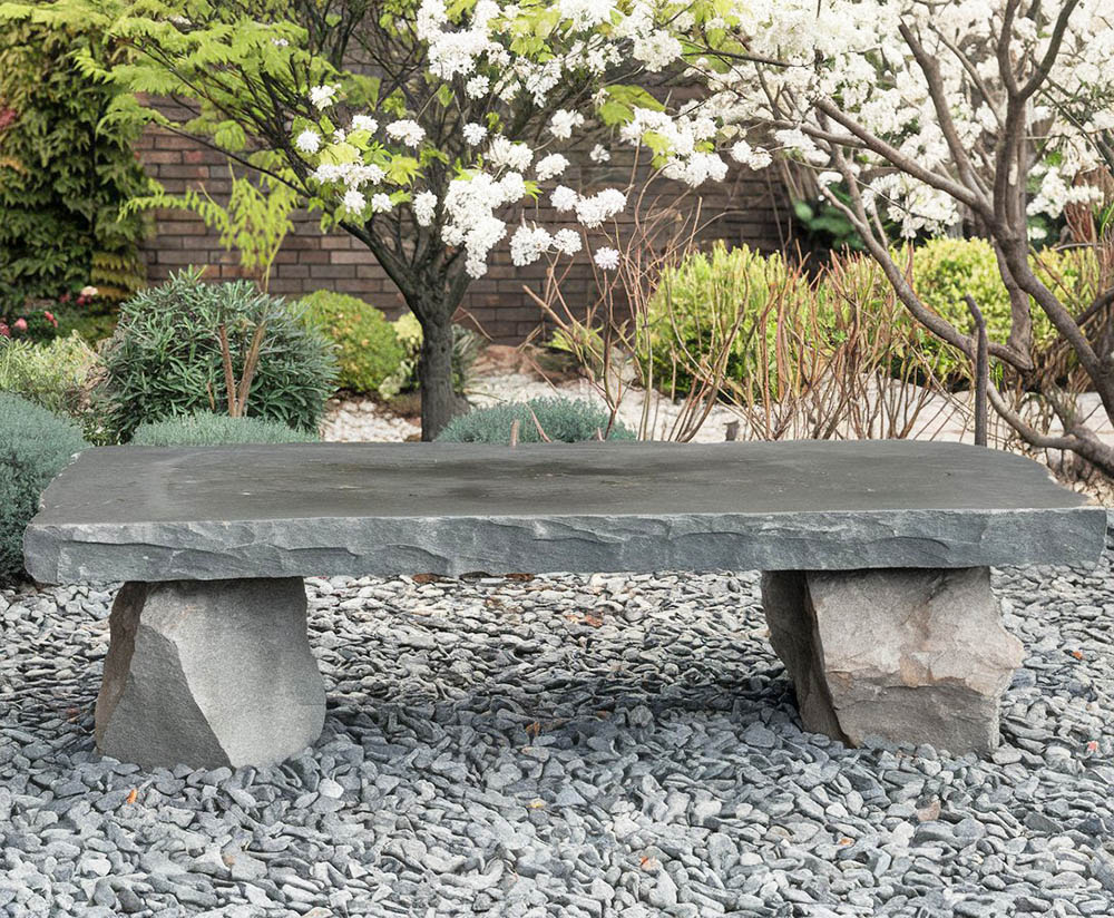 Rustic basalt bench