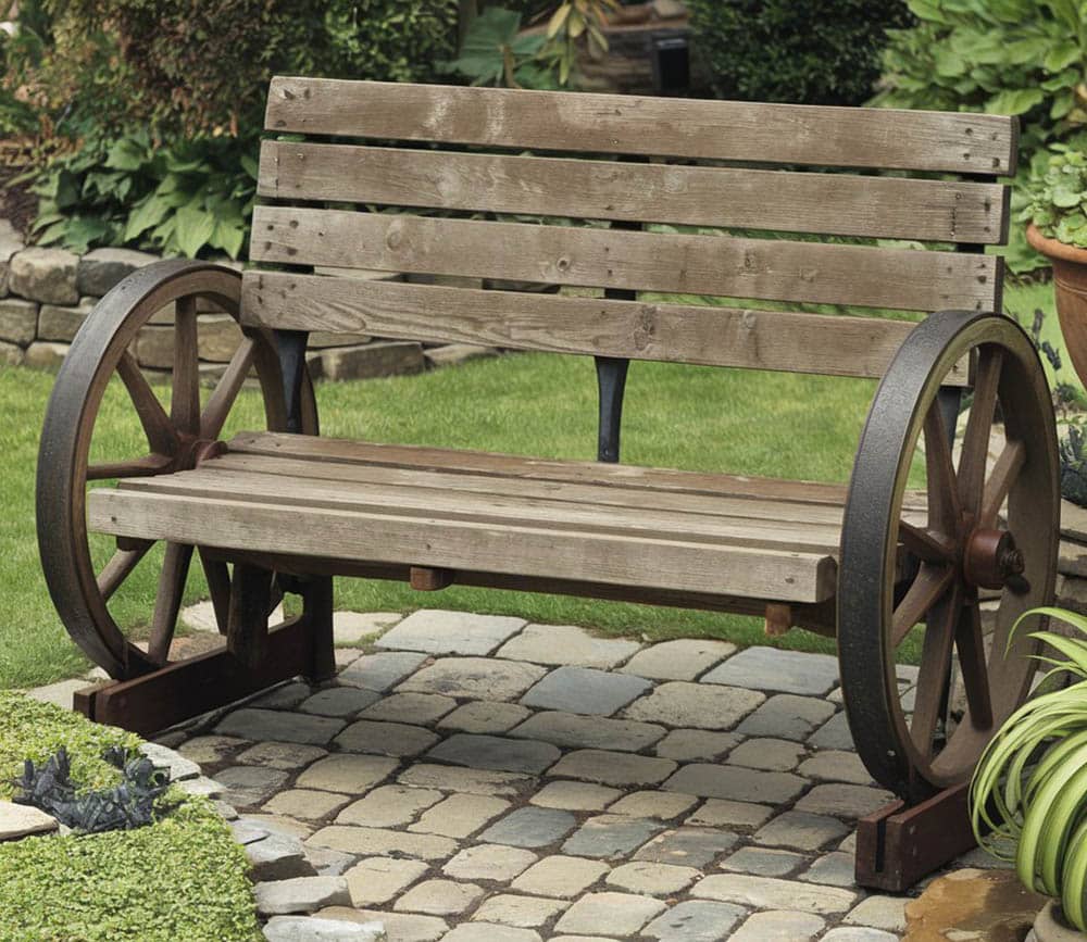 Wagon wheel bench