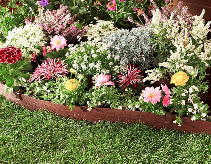 Composite edging around flowers