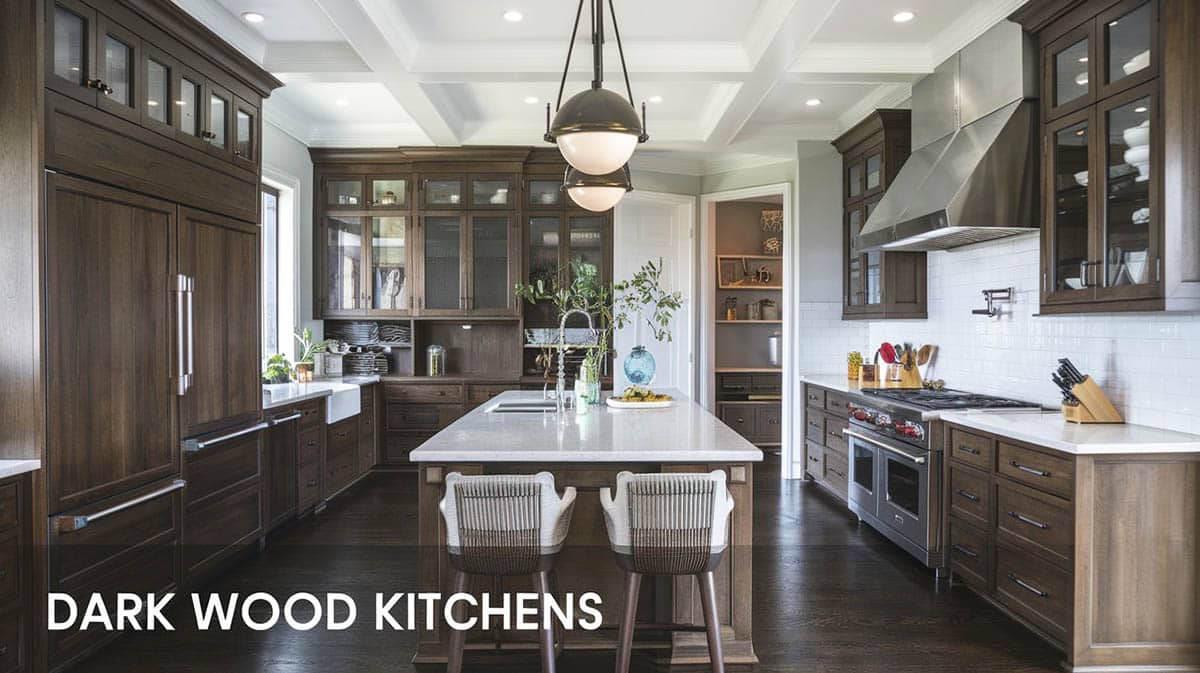 Dark wood cabinet kitchens