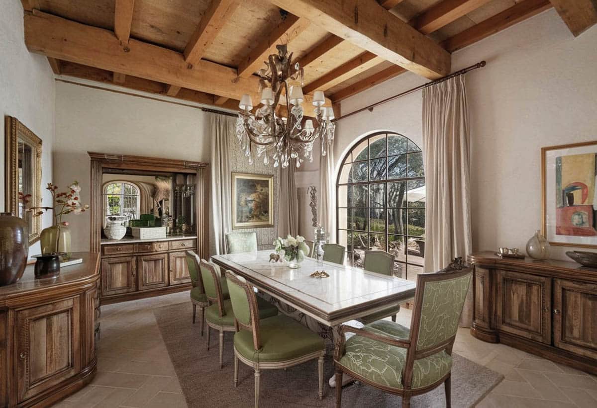 Traditional luxury dining room at Mediterranean house