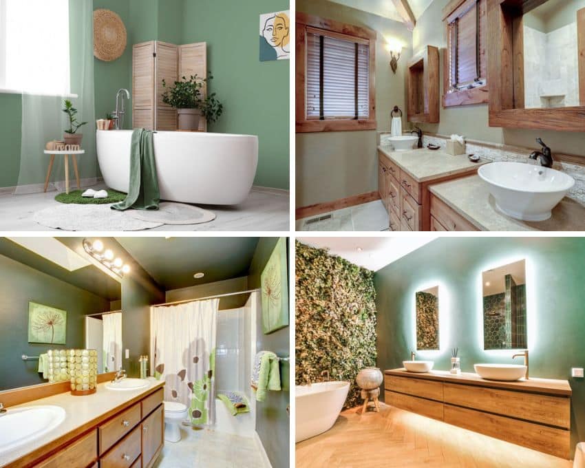 Different types of green paint colors for bathrooms