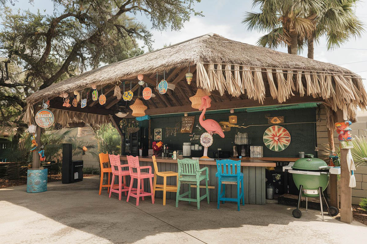 Backyard tiki bar