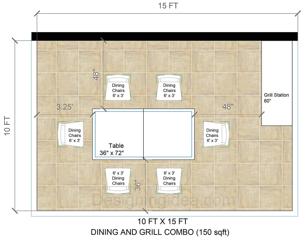 Dining and Grill Combo Patio Floor Plan
