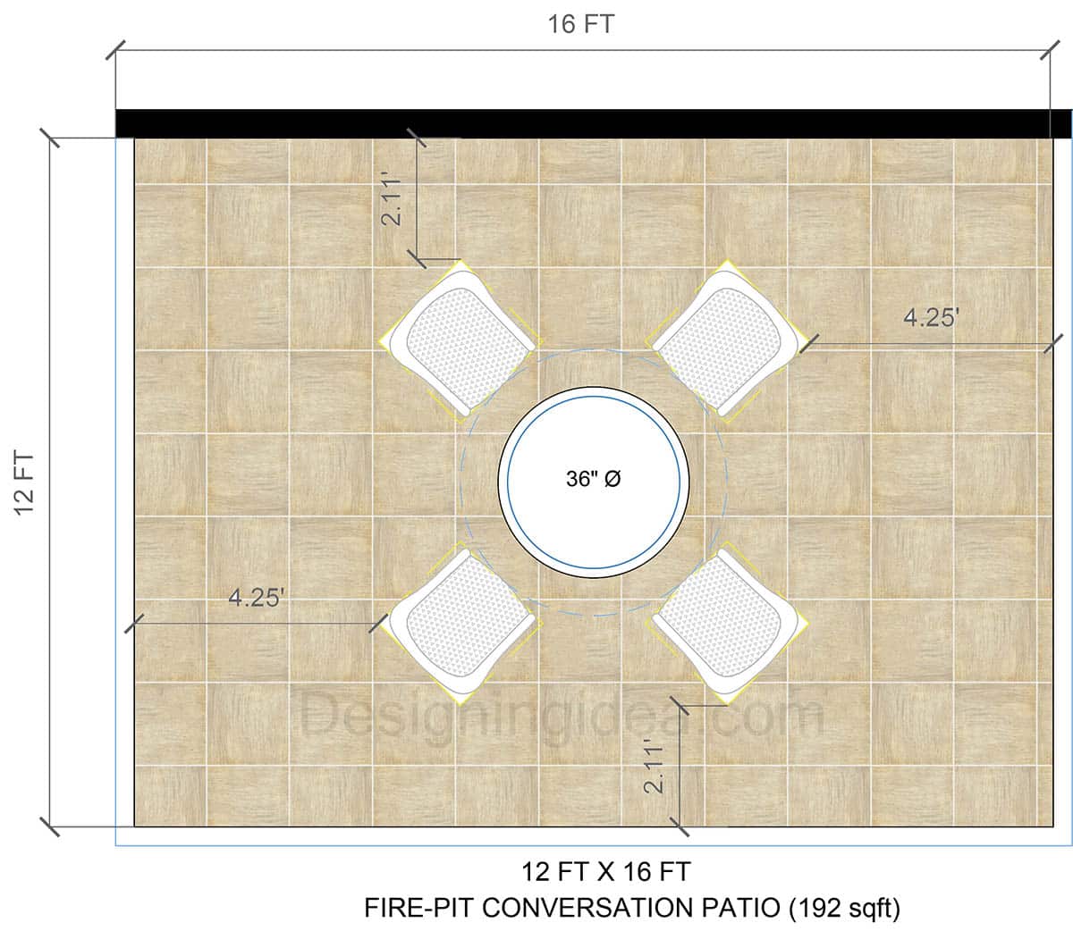 Fire Pit Conversation Patio Floor Plan