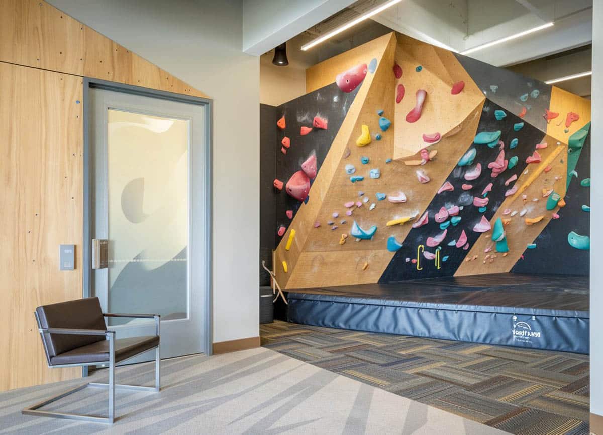 Indoor rock climbing wall
