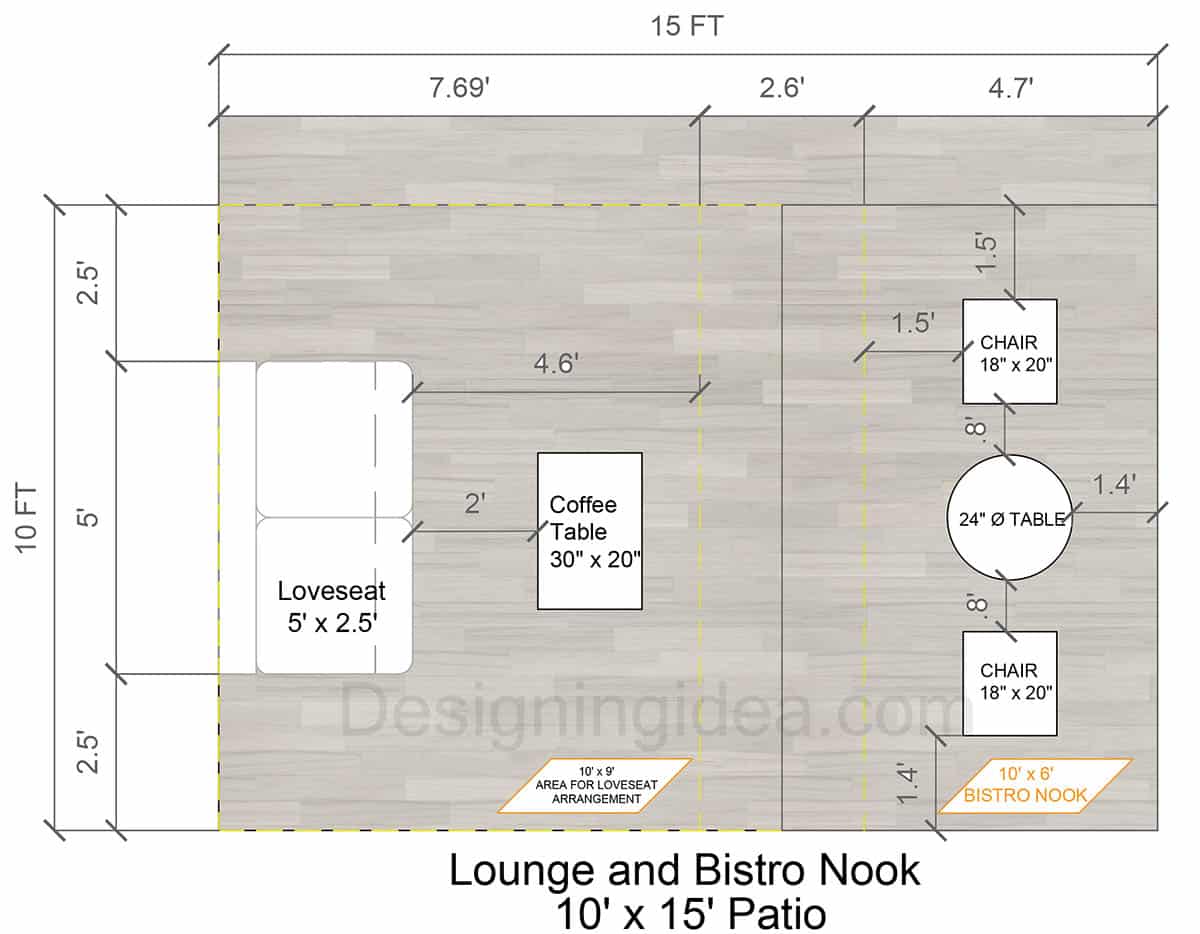 10x15 lounge and bistro nook patio