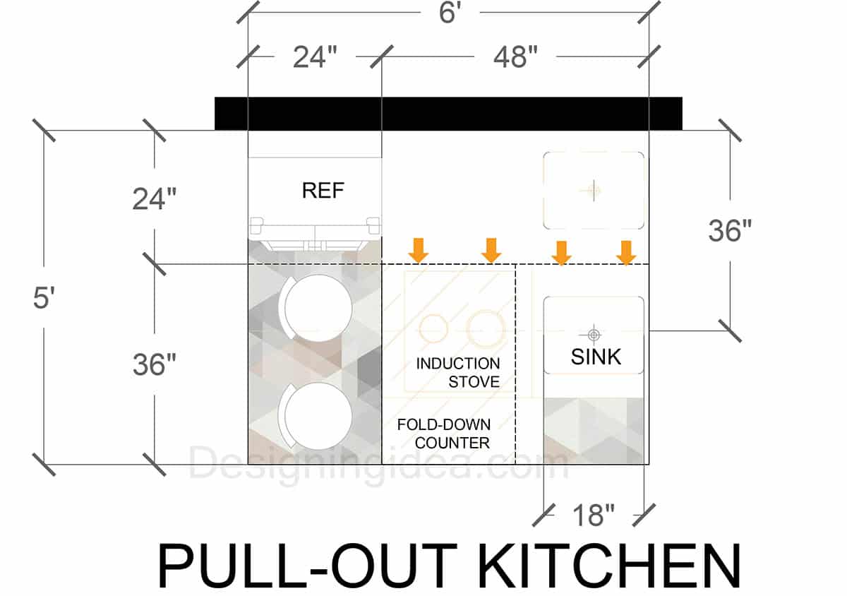 5x6 Kitchen With Pull-Out Storage Solutions