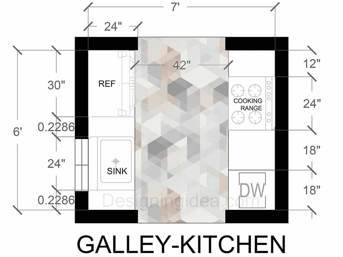 6x7 Galley Kitchen Floor Plan