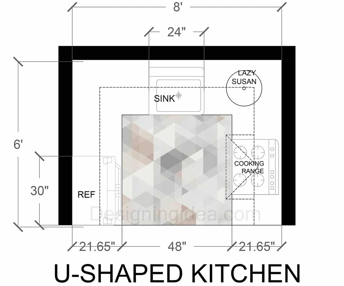 6x8 U-Shaped Kitchen Design