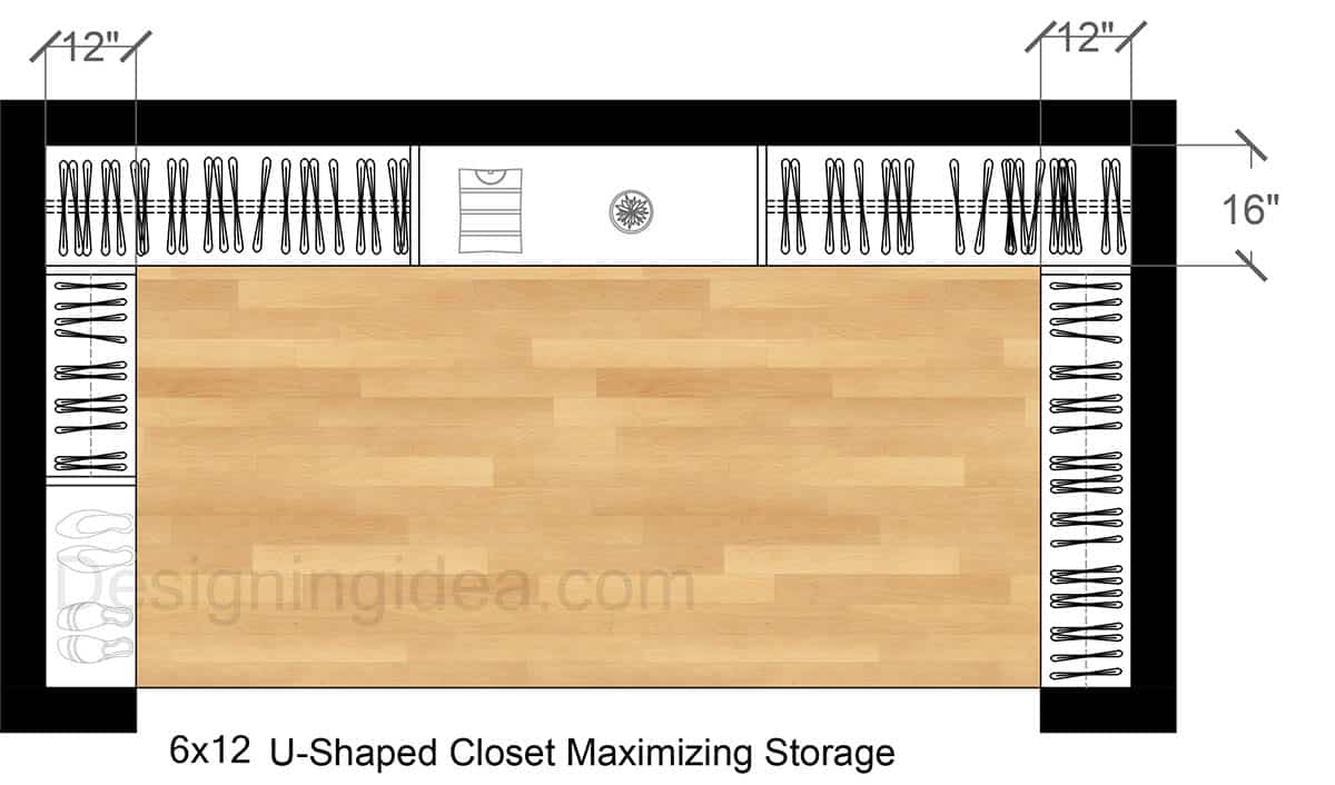 U-Shaped Closet Layout That Maximizes Storage Space